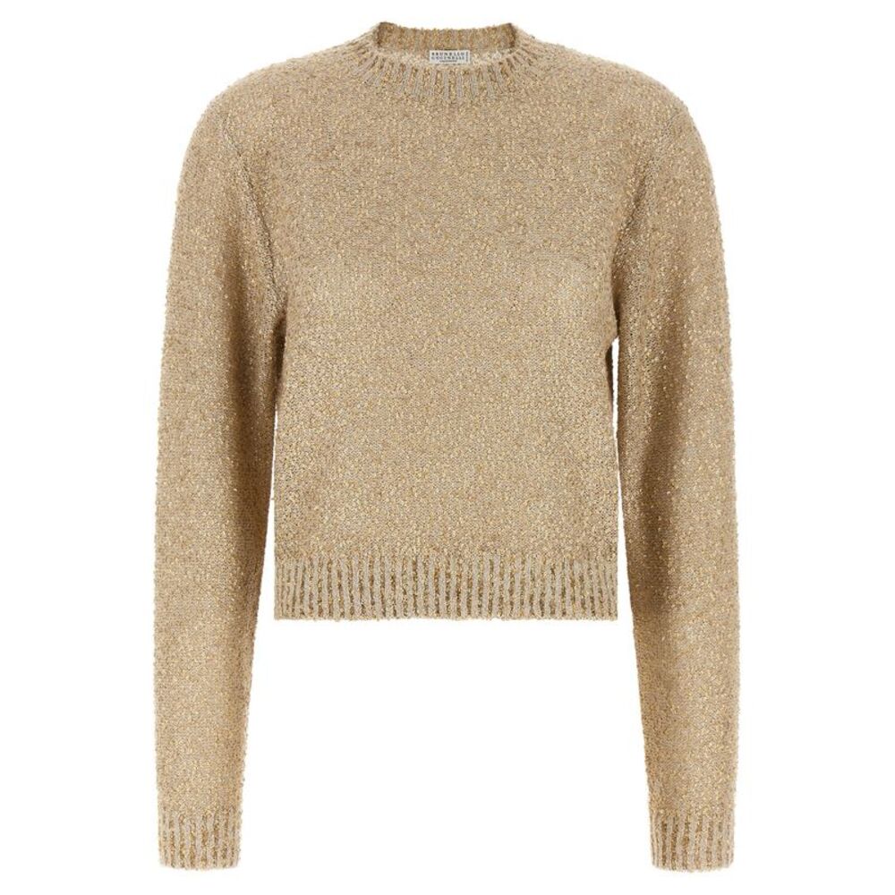 Brunello Cucinelli Gold Linen Women's Cardigan